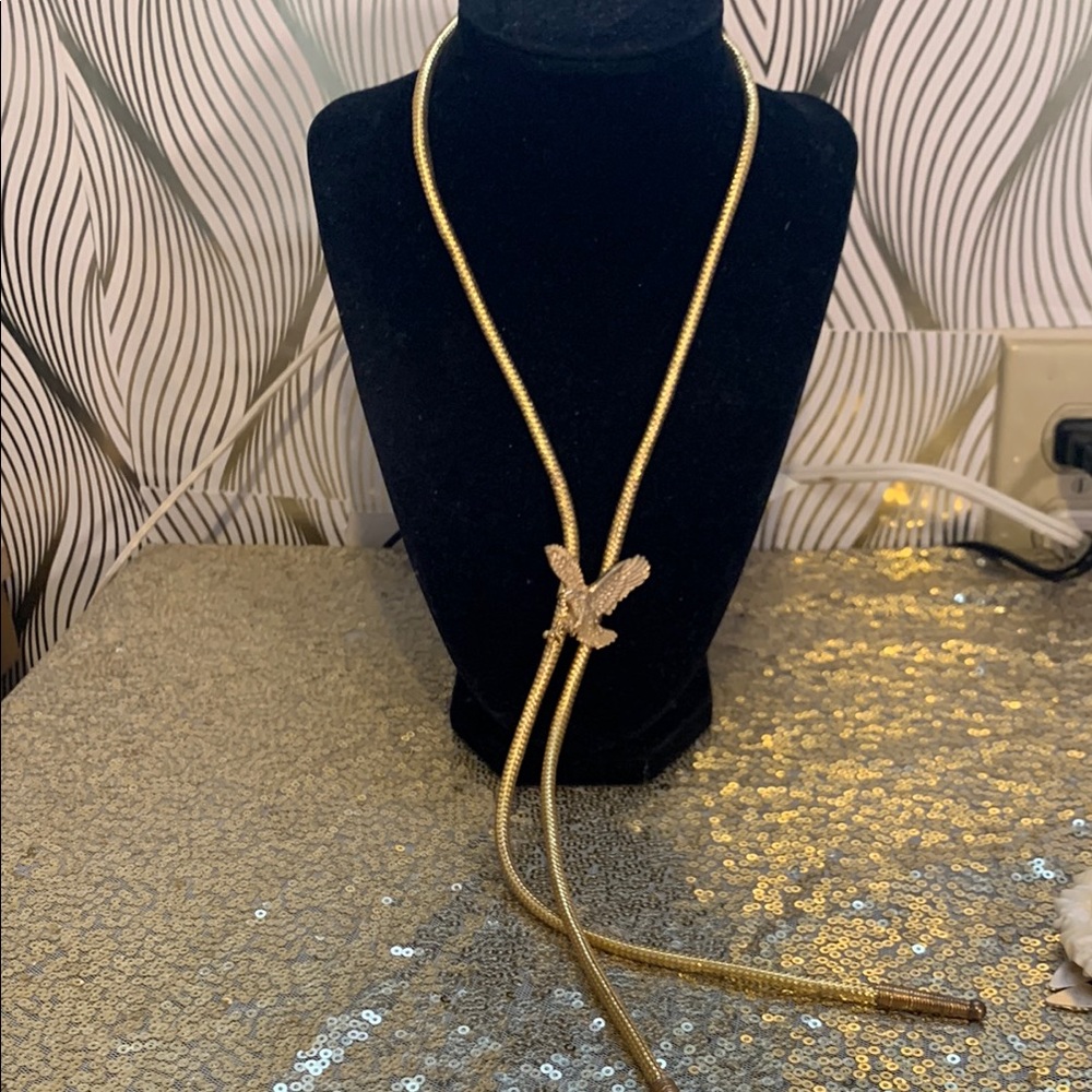 Gold Colored Eagle Bolo Tie
